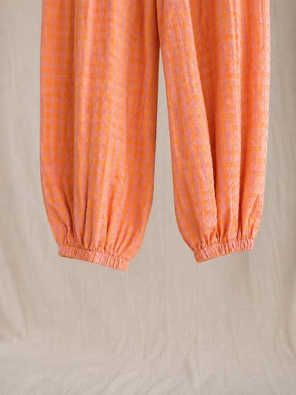 Pantalón Cuadros Rosa y Naranja | Fresco, Cómodo y Moderno