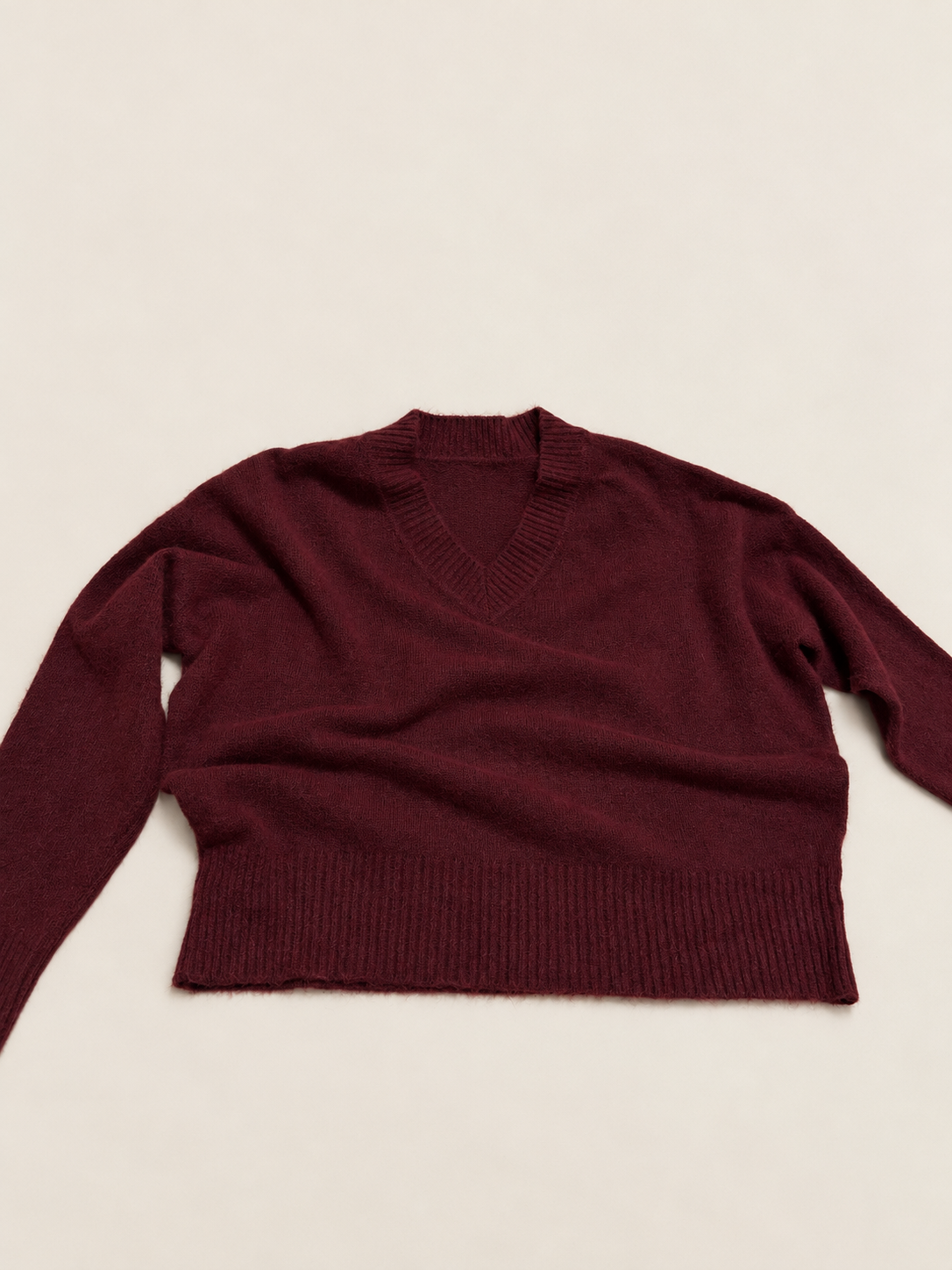 Suéter de Punto con Cuello de Pico para Mujer | Jersey Suave de Manga Larga