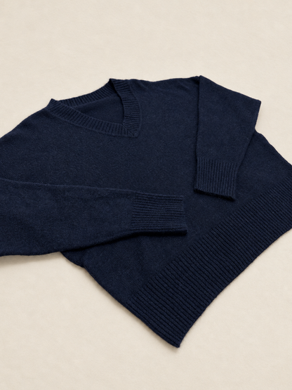 Suéter de Punto con Cuello de Pico para Mujer | Jersey Suave de Manga Larga
