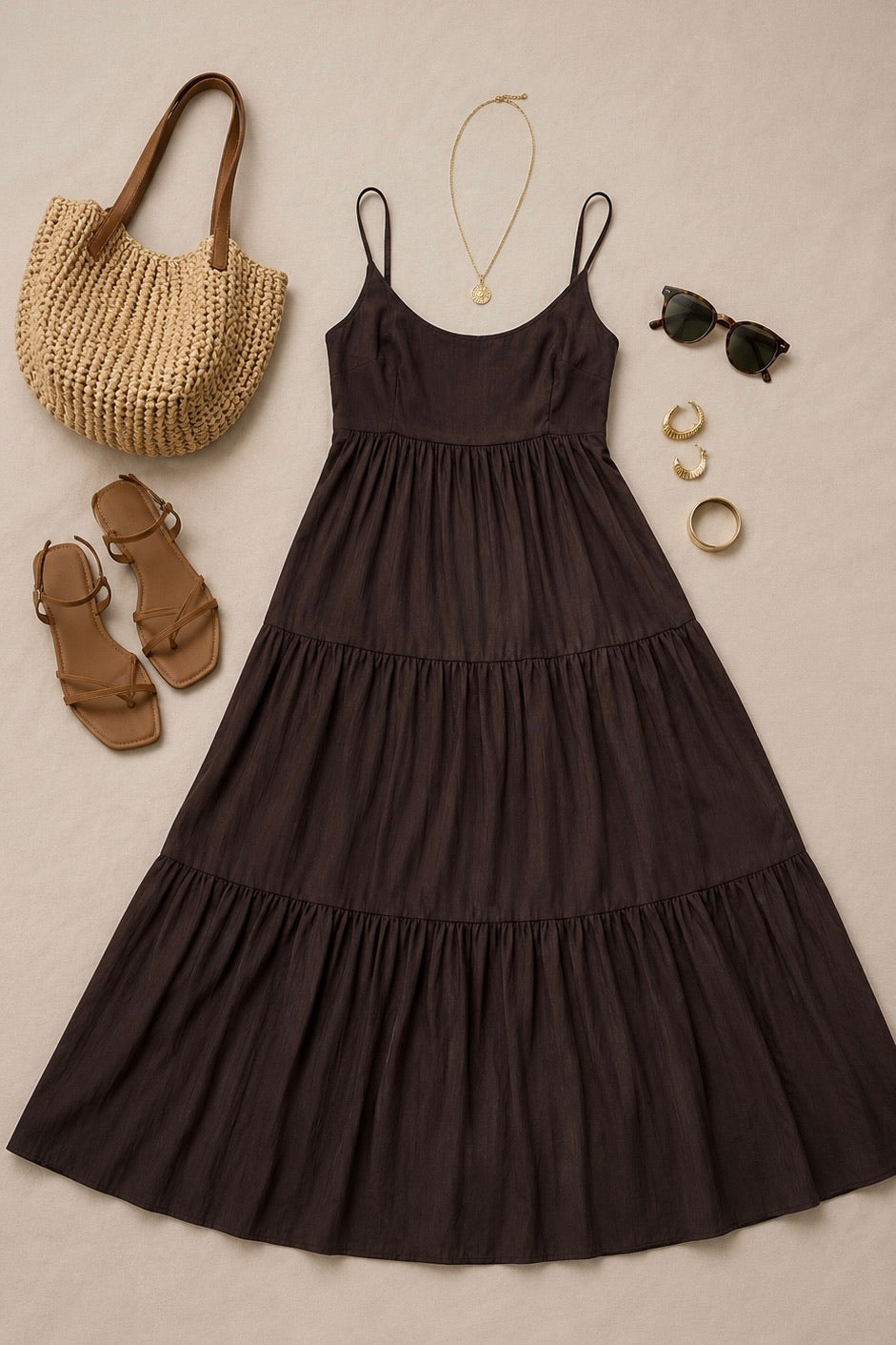 Vestido largo fluido de tirantes – estilo boho elegante y ligero