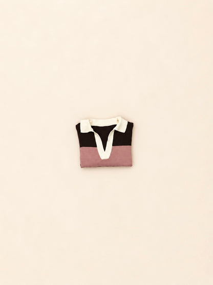 Jersey polo de punto a rayas
