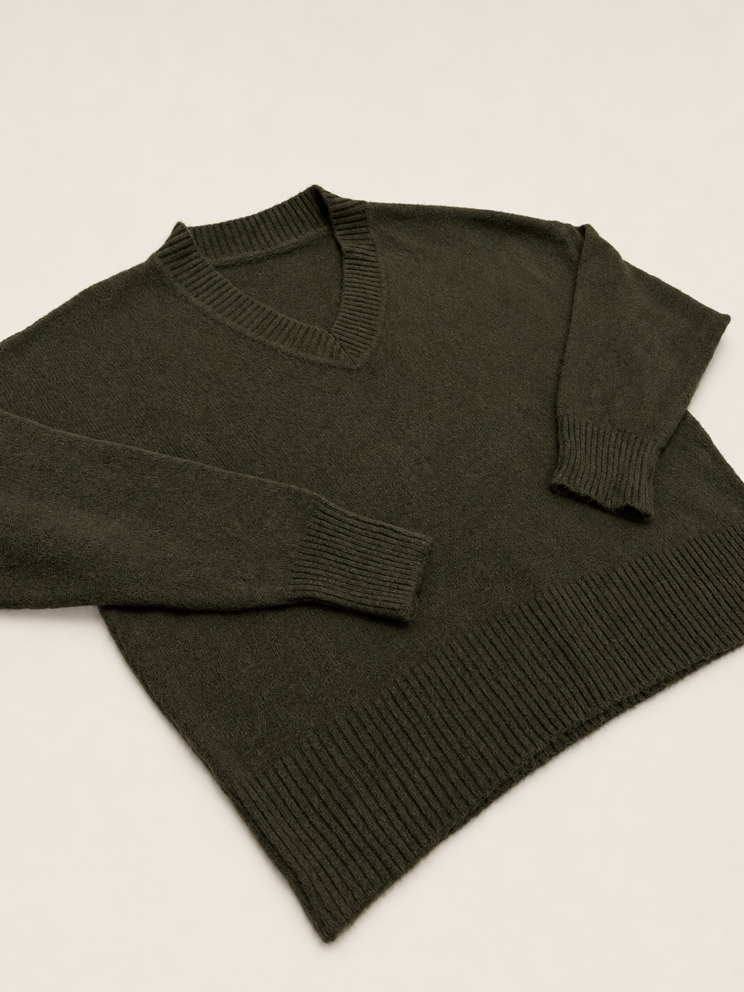 Suéter de Punto con Cuello de Pico para Mujer | Jersey Suave de Manga Larga