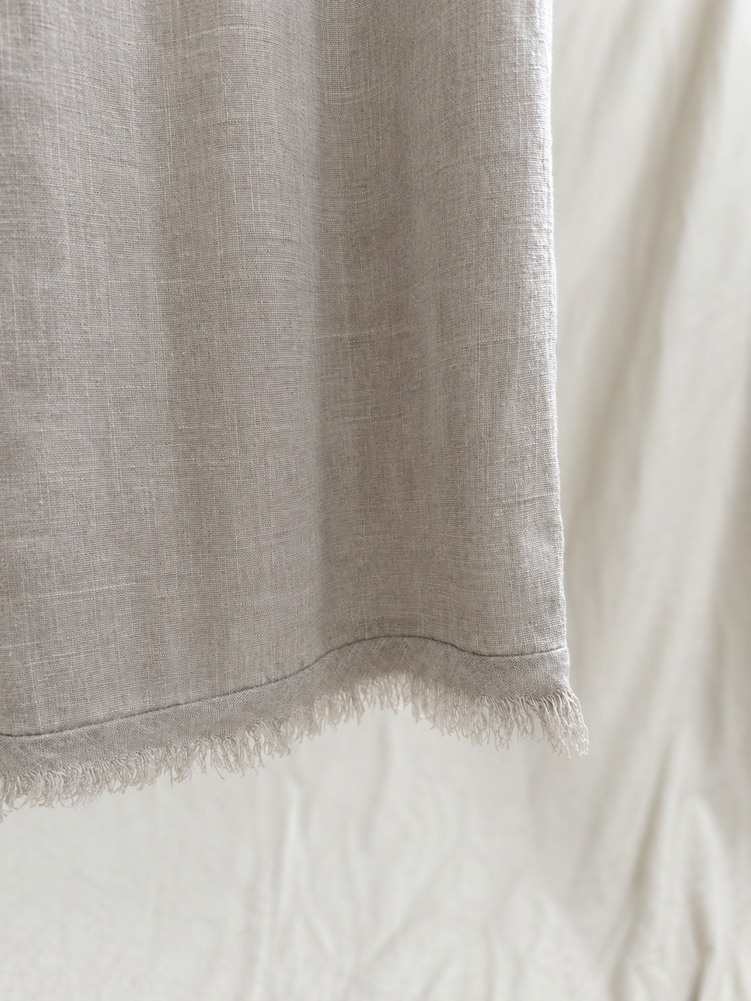 Pantalón de Lino Ancho y Fluido Gris