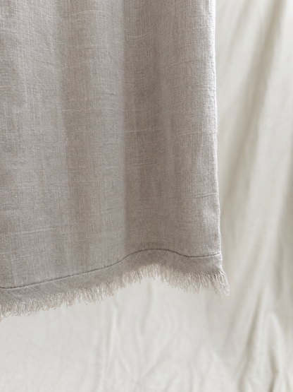 Pantalón de Lino Ancho y Fluido Gris