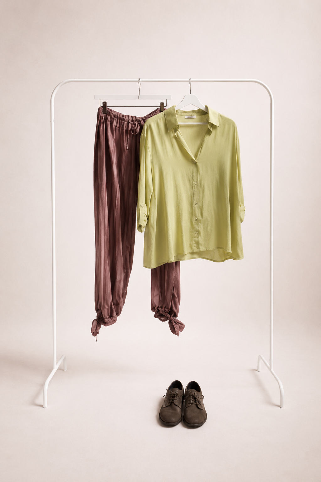 Camisa Oversize Satinada Verde