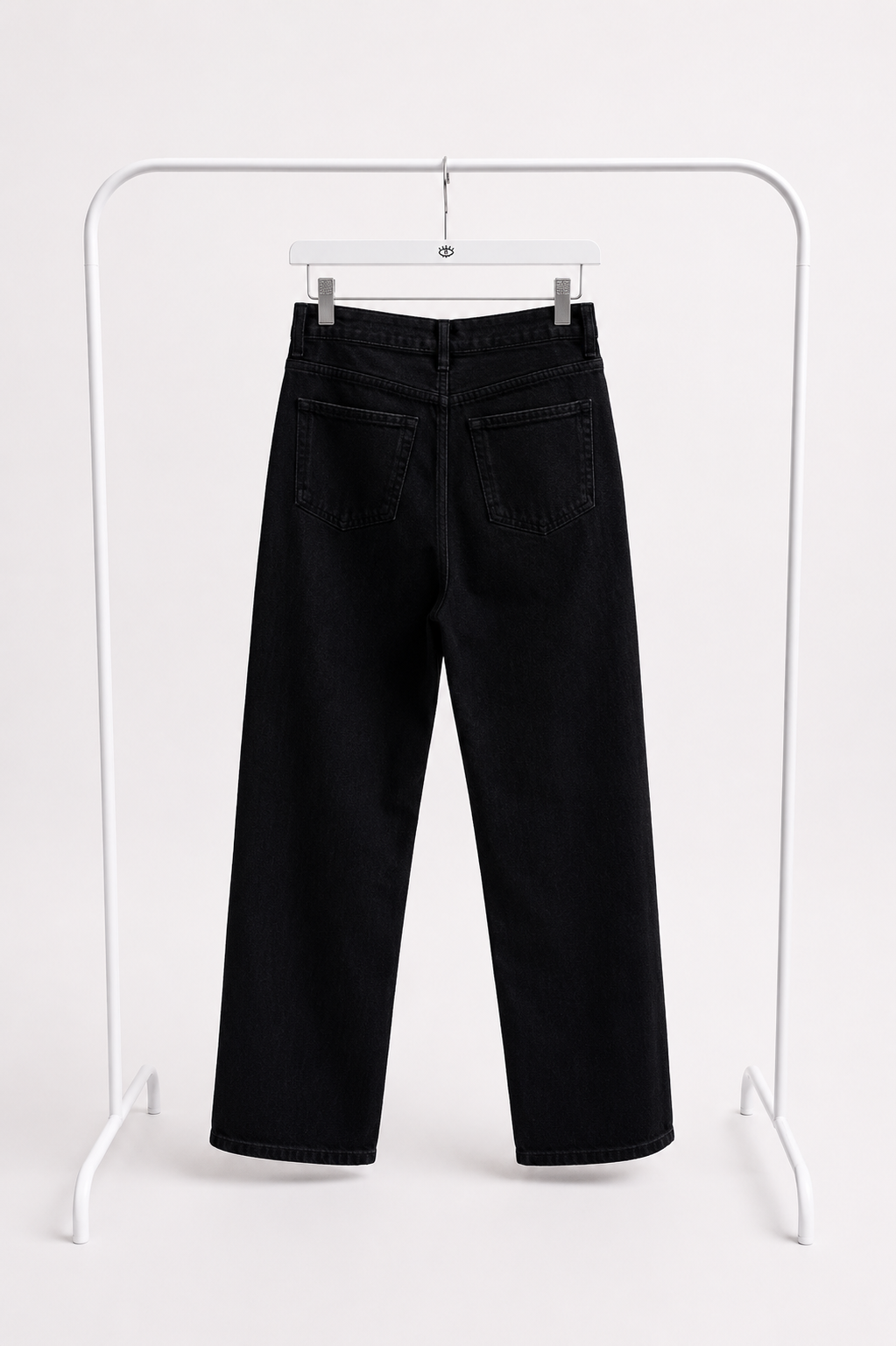 Pantalón Recto de Algodón Negro