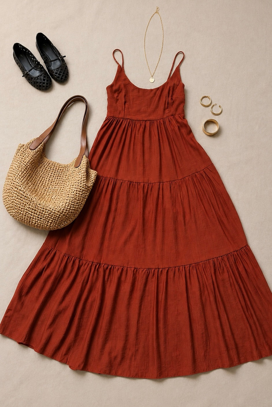 Vestido largo fluido de tirantes – estilo boho elegante y ligero