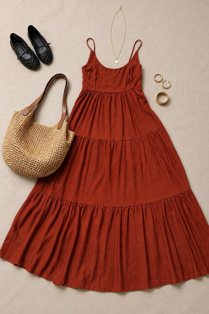 Vestido largo fluido de tirantes – estilo boho elegante y ligero