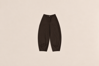 Pantalón barrel de algodón | Tiro alto y corte amplio