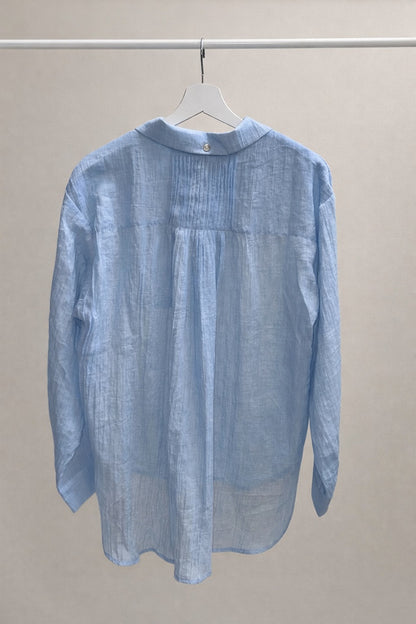 Camisa Ligera Algodón Oversize Azul