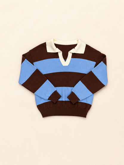 Jersey polo de punto a rayas