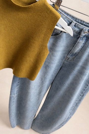 Jeans Barrel Fit de Tiro Alto