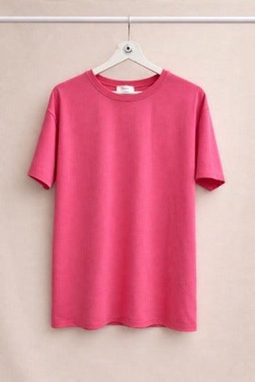 Camiseta Básica de Algodón Rosa