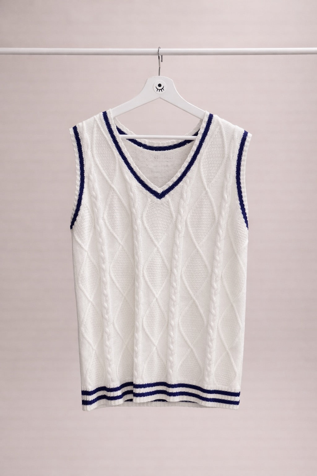 Chaleco Oversize Tejido Trenzado Cuello V