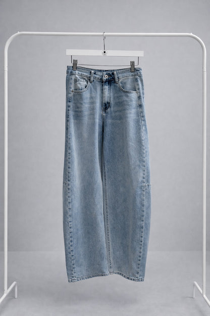 Jeans Barrel Fit de Tiro Alto