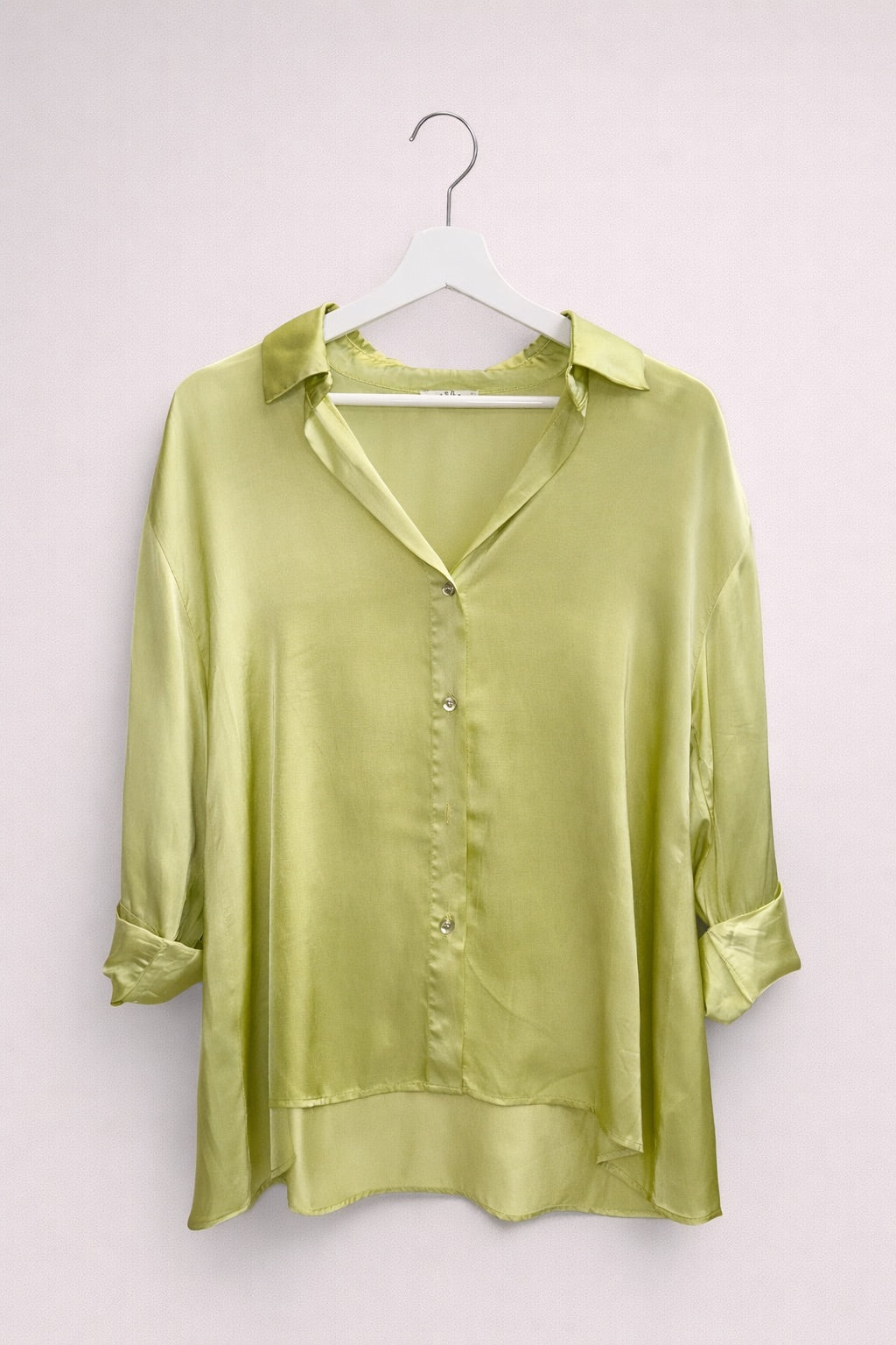 Camisa Oversize Satinada Verde
