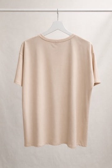 Camiseta Básica de Algodón Beige