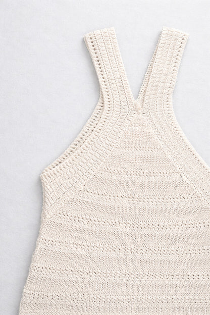 Top de Punto Crochet con Tirantes