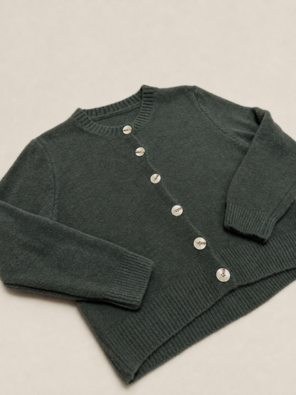 Cárdigan de Punto Negro para Mujer | Chaqueta con Botones