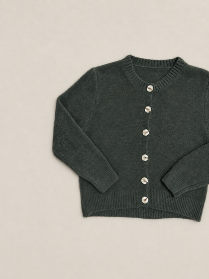 Cárdigan de Punto Negro para Mujer | Chaqueta con Botones