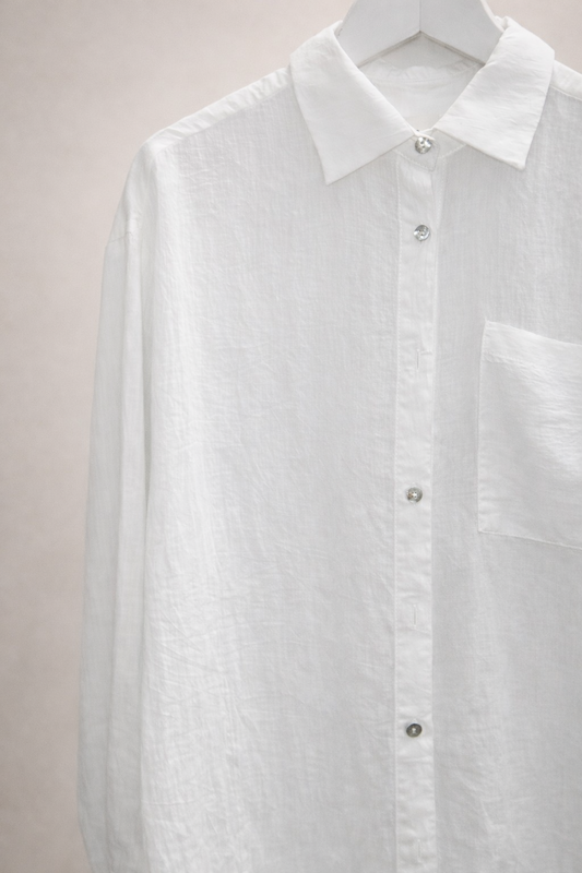 Camisa Ligera Algodón Oversize Blanca