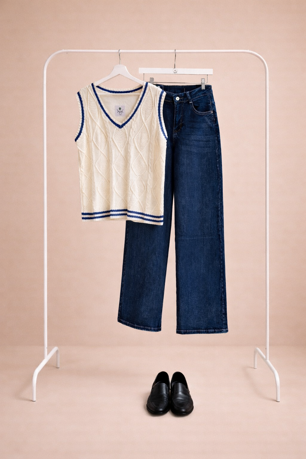 Chaleco Oversize Tejido Trenzado Cuello V